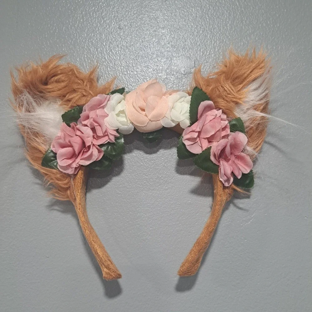 Spirit Halloween Girls Fox Costume Brown Tulle Tutu Headband Woodland Fairy S